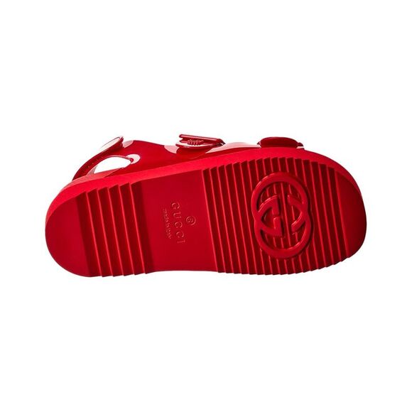Gucci Double G Rubber Sandal, Red - Picture 4 of 5